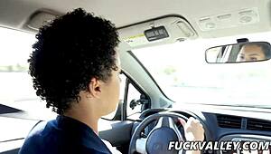 i watch amethyst banks ride her drivin instructor with her big ass bent over