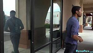 Redhead Lauren Phillips Deepthroats Two Huge BBCs in Lingerie Threesome