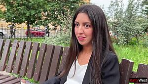 Public Agent Scores a Hot Business Woman Facial for Cash Deal