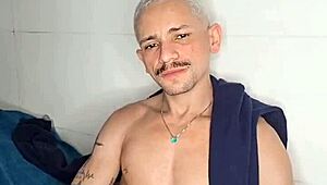 Brendo Vilhena says, 'Watch me masturbate hard on the bed.'