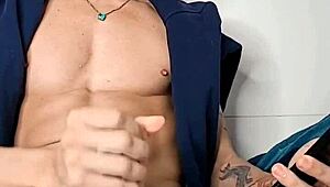 Brendo Vilhena says, 'Watch me masturbate hard on the bed.'