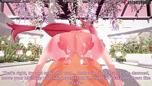 yae miko fucks naked in genshin impact fantasy with ahegao pink haired girl