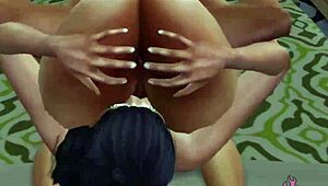 my girlfriend got so horny we fucked hard in bed, moaning and licking tits