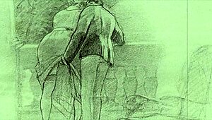 Vintage erotic drawings from antique anime