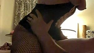 Danielle Roy And Cody Roy Fuckin Watch As Danielle Roy Rides The Shit Out Of His Dick In Fishnet Lingerie