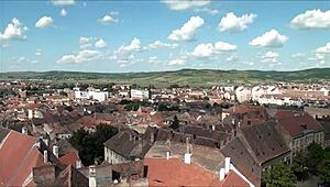 top view of sibiu romania captures stunning tourist sights