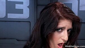 brunette and ebony slut masturbating together