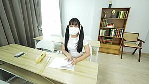 Hey, watch this English teacher pound a cute tiny 18+ student hard