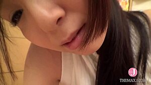 Damn! Japanese Babe Goes Wild with Dildo Piston Action!