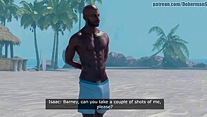 3D Animation of Busty Blonde Getting Wild on the Beach