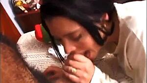 This Brazilian hottie just let loose, giving up both holes to two studs in a classic double slam.