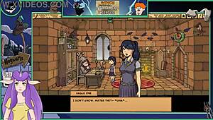 In this witch trainer game, the sexy brunette teacher gets involved