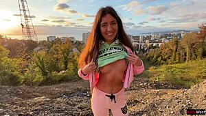 my stepsister's beautiful ass drives me crazy as i fuck her hard in doggystyle and riding outdoors