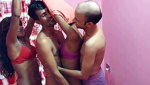 Hanif, Popy Khatun, Mst Sumona, Manik Mia Foursome With Bikini Girls Dancing And Screwing