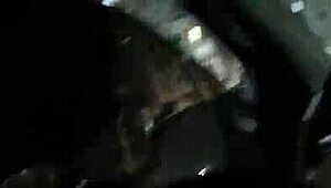 Hot Chick From Market Fucks Hidden In Car At Open Parking Lot