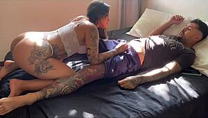 i'm fuckin this tatooed latina's big ass so hard, creampie her deeep.