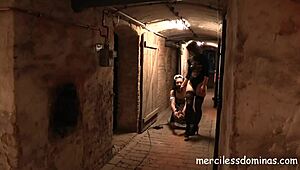 Watch the slave get pushed to suck cock in gay domination?