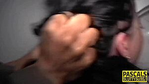 Inked sub enjoys kinky interracial threesome with toys and fucking