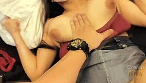 Boyfriend fucks horny Pinay teen in POV sex while clothed, leading to creampie.