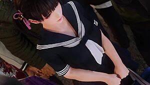 Koharu gets wild with blowjob on train