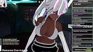 Blonde milf stretches big hairy cunt with two hands