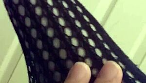 exploring stockings in a casual fetish video