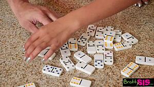 Bratty stepsis wants my cock while stepmom is near