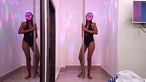 Hot Brunette Student Strips and Dances Erotically!