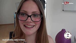 can't get enough of this insatiable german teen with perfect tight pussy for cumshots