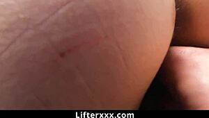 lulu chu sucks officer mike's dick in ripped stockings