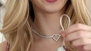 Stepmom Lauren Phillips helps Molly Little 18+ get vibrator unstuck from pussy - portrait view