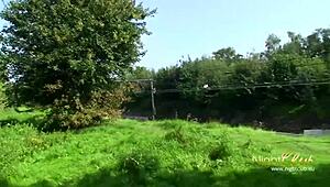 Young German Redhead's Horny Pussy Gets Outdoor Assfucking And Anal In Public