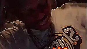 Blonde barbie takes monster black cock deep in her throat and swallows cumshot