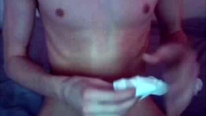 solo gay boy feels intense pleasure while jerking off