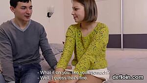 Cute Teenie Spreads Wide and Loses Virginity in Bold Scene