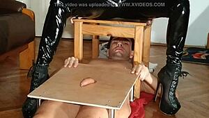 Intense Domina Crushes Slave's Cock With Heels