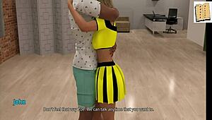 John Surprises Kimmy With Intense Orgasm In Hentai Game