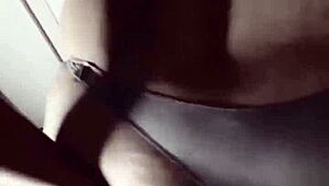 Two ebony sluts share a toy in interracial lesbian fun