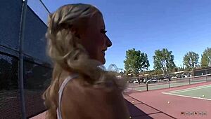 Horny muscular hunk blasted her with a big load of messy load