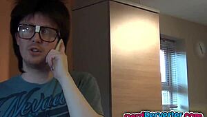 she's sucking that nerd's cock so good