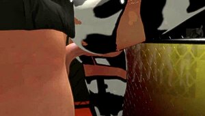 anime cow girl gets pounded hard against the cage