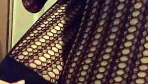 exploring stockings in a casual fetish video