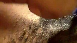 Oski fucks his hairy milf wife wet, she moans.