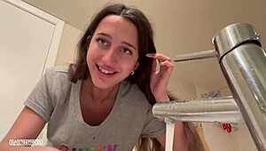 He cums on my face in the backyard garden during public voyeur cumshot