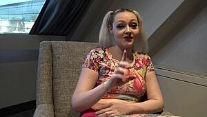 British submissive skank gets hardfucked and fed dom's jizz.