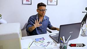 Young Tattooed Guy In POV Scene With Boss