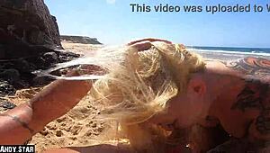 Deutsche Blondine Gibt Geilen BLOWJOB Outdoor Am Strand Und Lässt Sich In Den Mund Spritzen