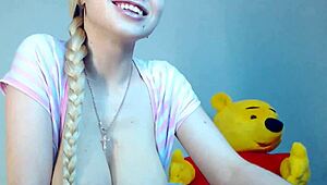 Holy Hell! Busty German Teen Shakes Her Huge Boobs on Webcam - Part 1!