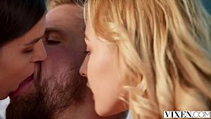 damn, kelly n stefany sharin a cock... wild!