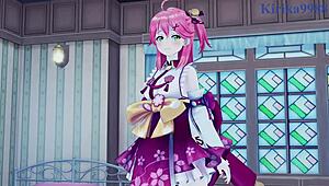 sakura miko and akai haato intense sex - hololive vtuber hentai